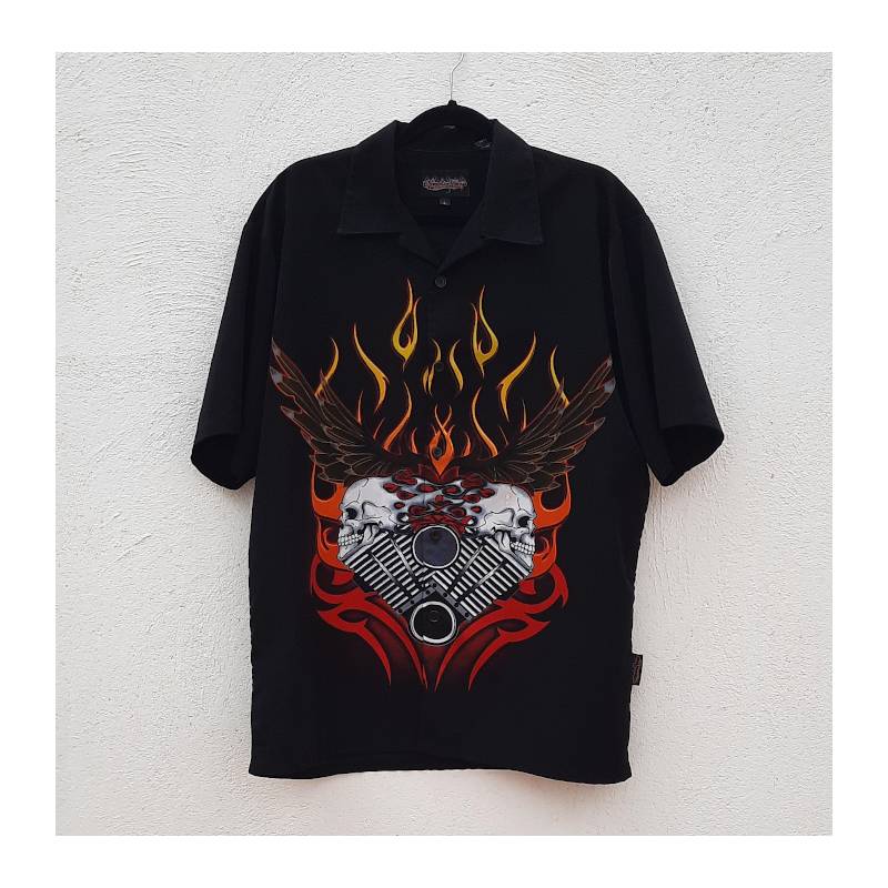CAMISA SKULLS AND FIRE